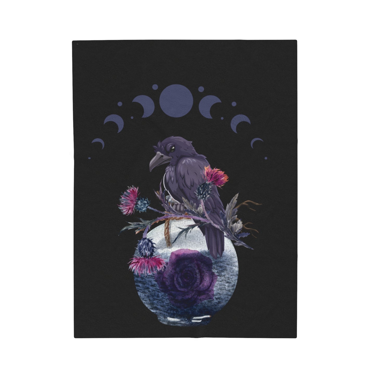 Raven Moon Velveteen Plush Blanket
