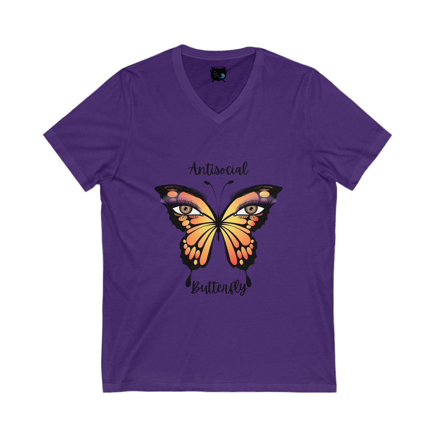 Antisocial Butterfly Unisex Jersey Short Sleeve V-Neck Tee
