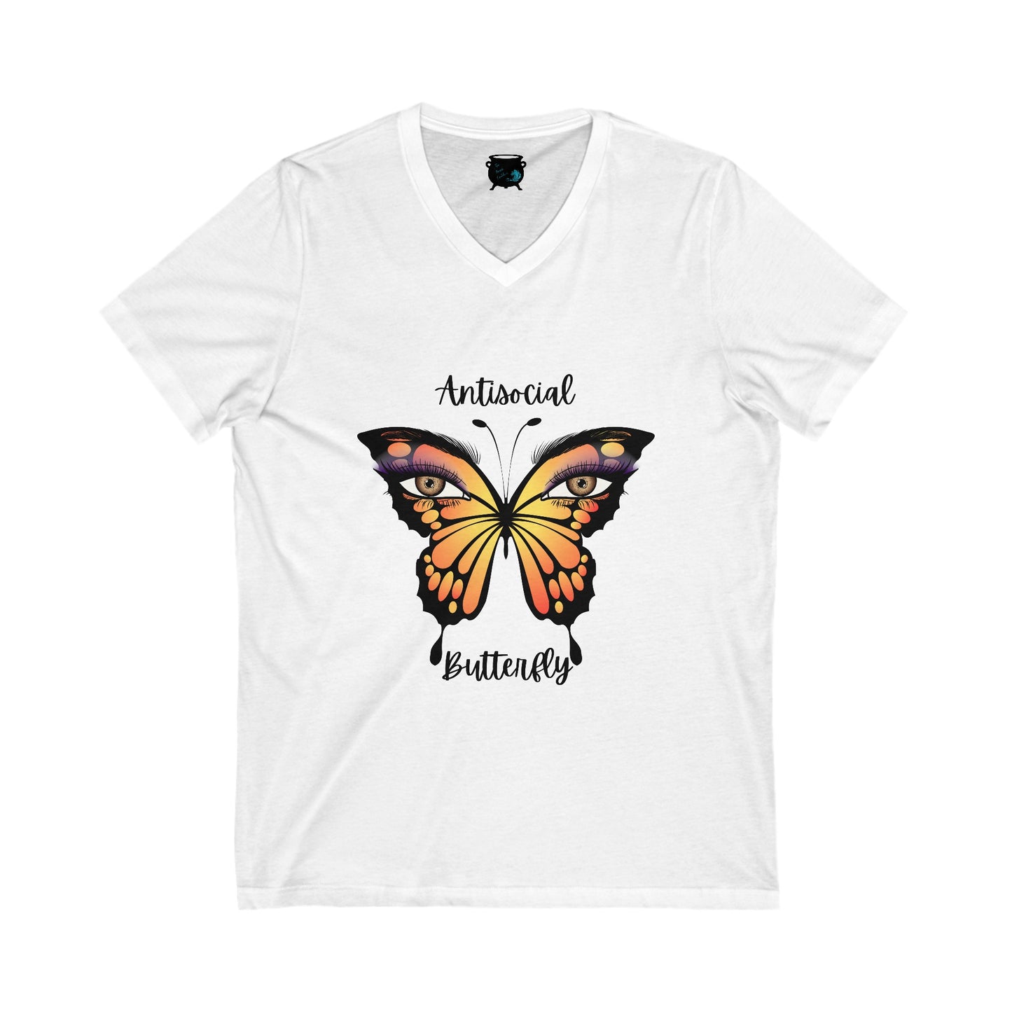 Antisocial Butterfly Unisex Jersey Short Sleeve V-Neck Tee