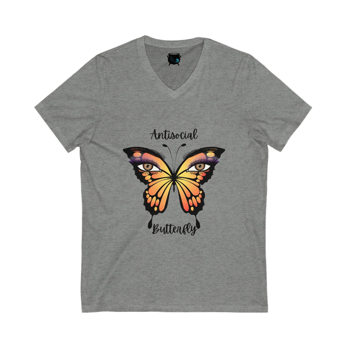 Antisocial Butterfly Unisex Jersey Short Sleeve V-Neck Tee
