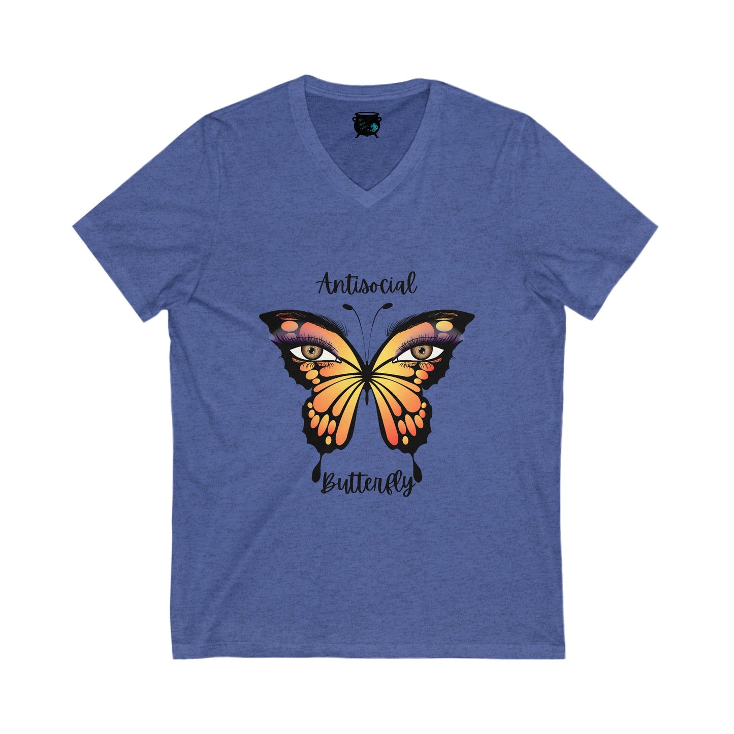 Antisocial Butterfly Unisex Jersey Short Sleeve V-Neck Tee