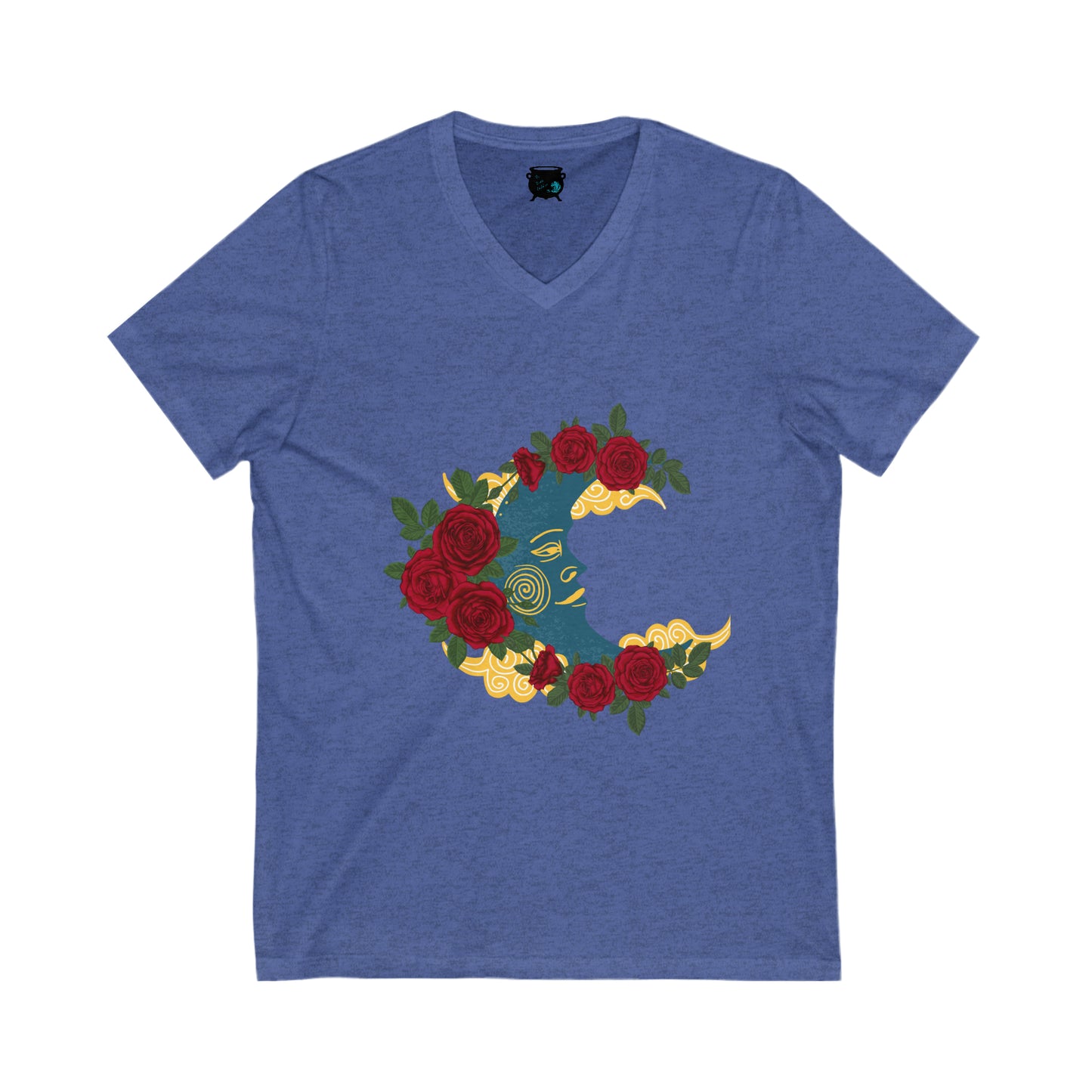 Man in the Moon Unisex Jersey Short Sleeve V-Neck Tee