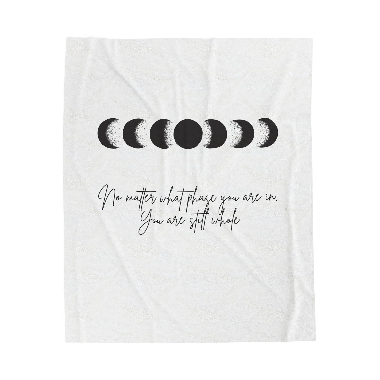 Moon Phases Velveteen Plush Blanket