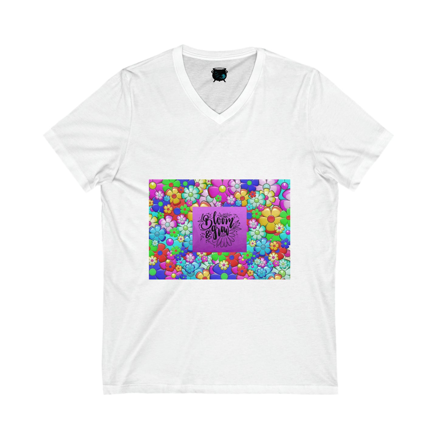 Bloom & Grow Unisex Jersey Short Sleeve V-Neck Tee