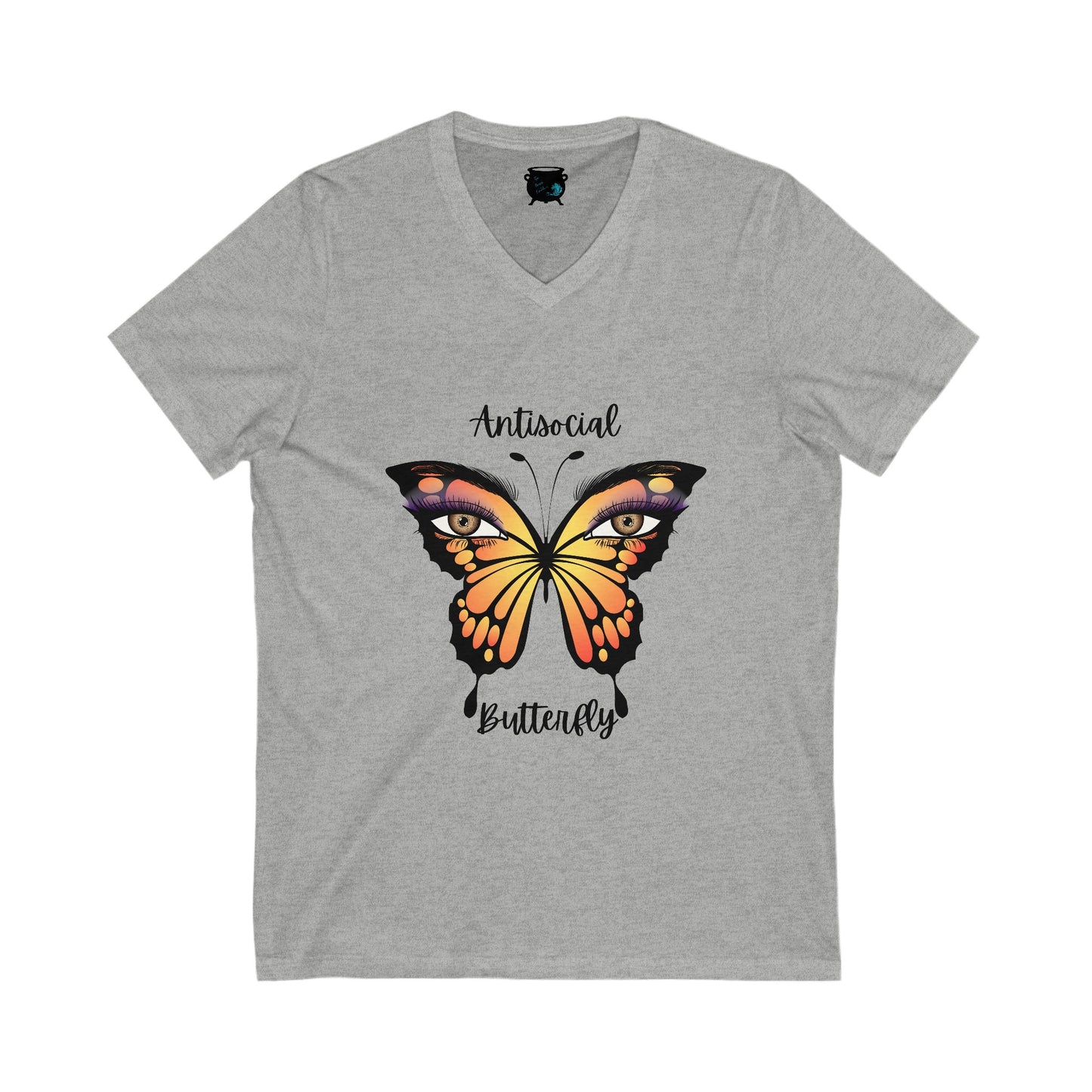 Antisocial Butterfly Unisex Jersey Short Sleeve V-Neck Tee