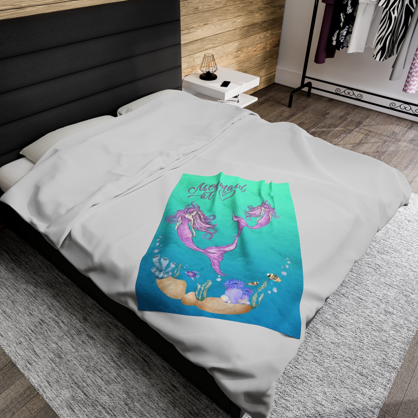 Mermaid at Heart Velveteen Plush Blanket