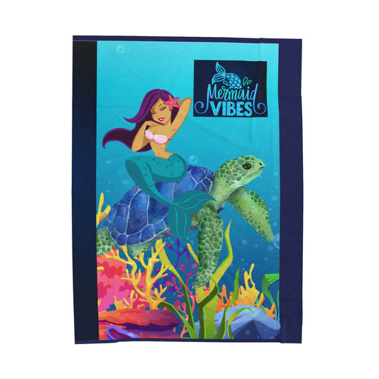 Mermaid Vibes Velveteen Plush Blanket