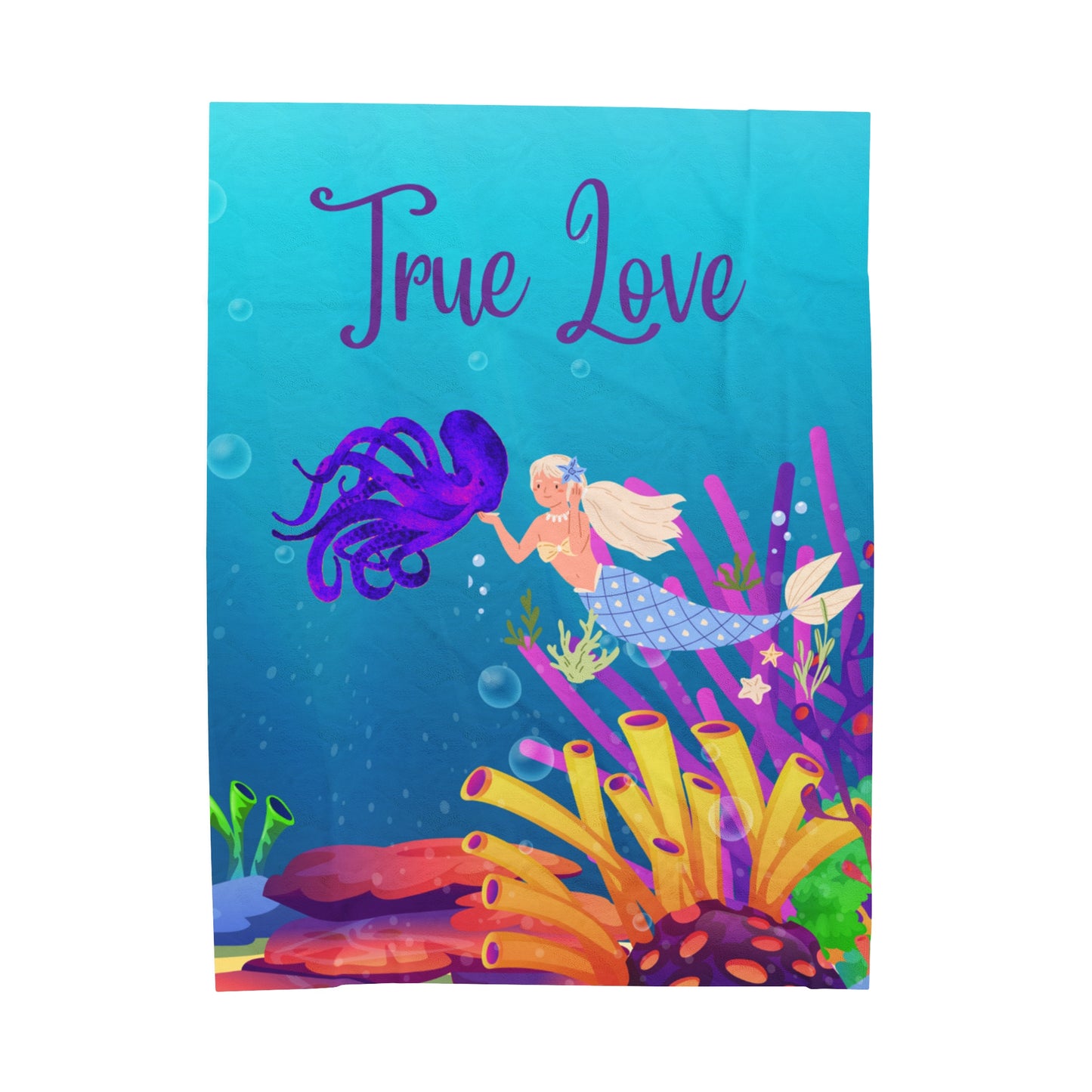 True Love Mermaid Velveteen Plush Blanket