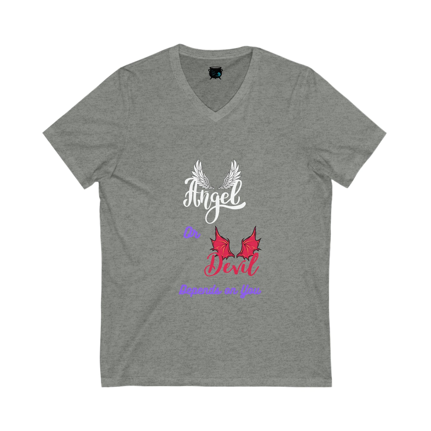 Angel or Devil Unisex Jersey Short Sleeve V-Neck Tee