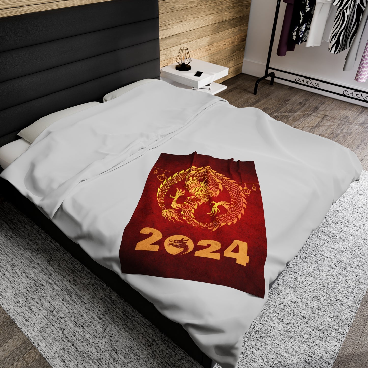 Year of the Dragon Velveteen Plush Blanket