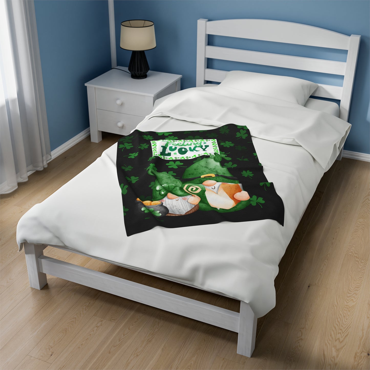 Feeling Lucky Velveteen Plush Blanket