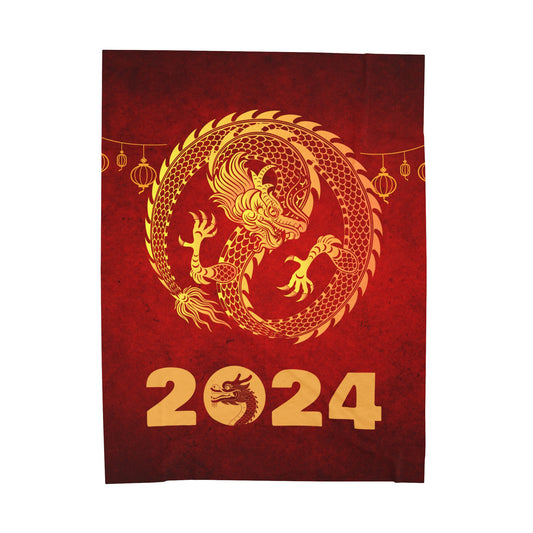 Year of the Dragon Velveteen Plush Blanket