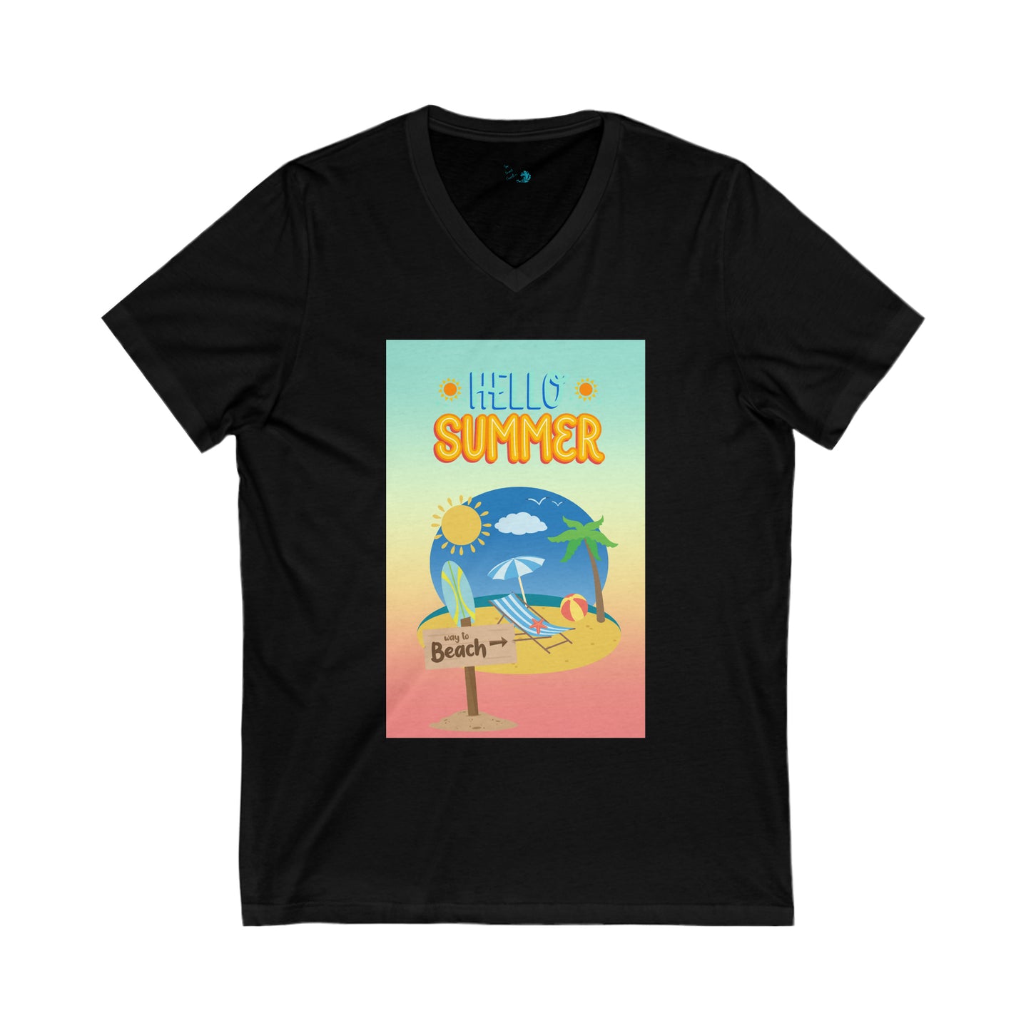 Hello Summer Unisex Jersey Short Sleeve V-Neck Tee