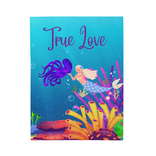 True Love Mermaid Velveteen Plush Blanket