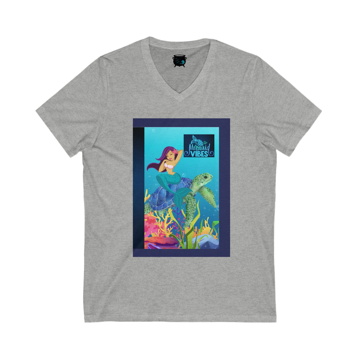 Mermaid Vibes Unisex Jersey Short Sleeve V-Neck Tee