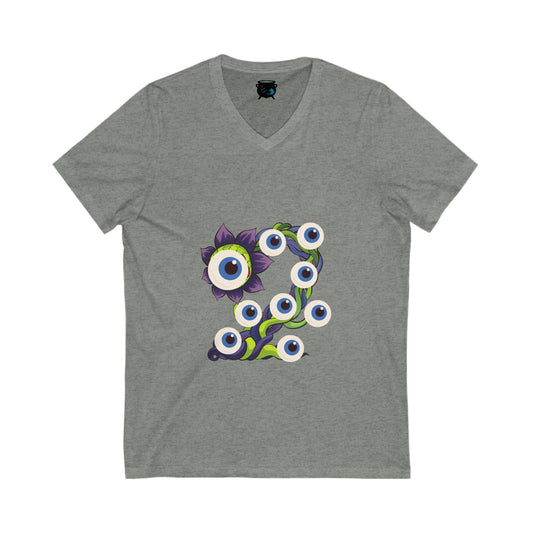 Eyeball Plant 1 Unisex Jersey Short Sleeve V-Neck Tee