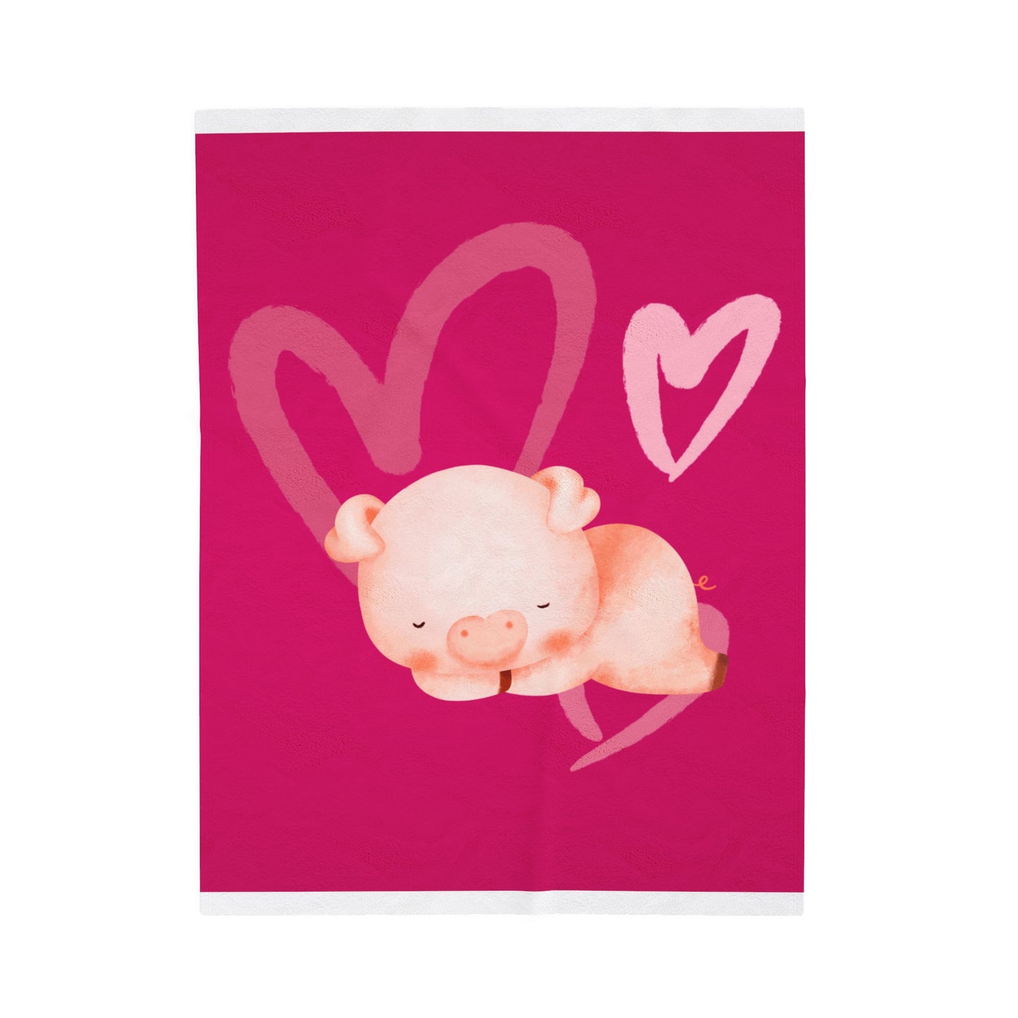 Love Piggy Velveteen Plush Blanket