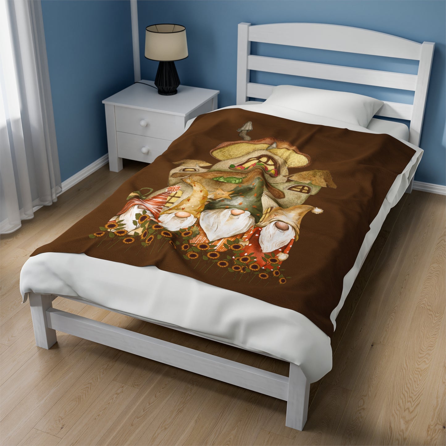 Retro Gnomes Velveteen Plush Blanket