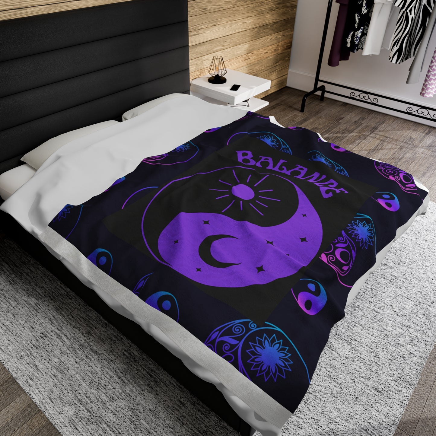 Balance Ying Yang Velveteen Plush Blanket