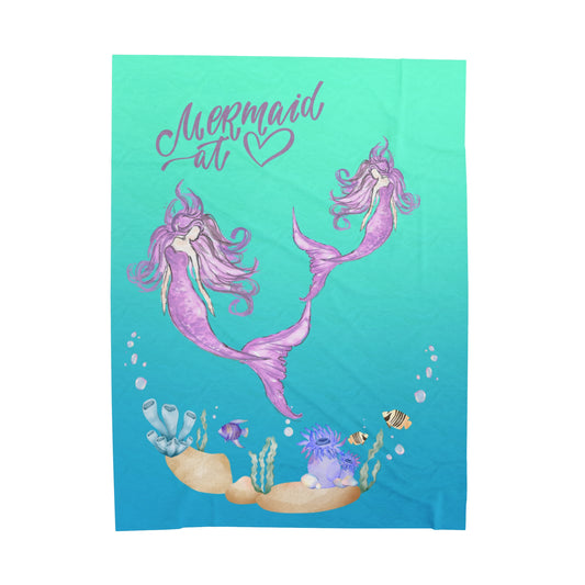 Mermaid at Heart Velveteen Plush Blanket