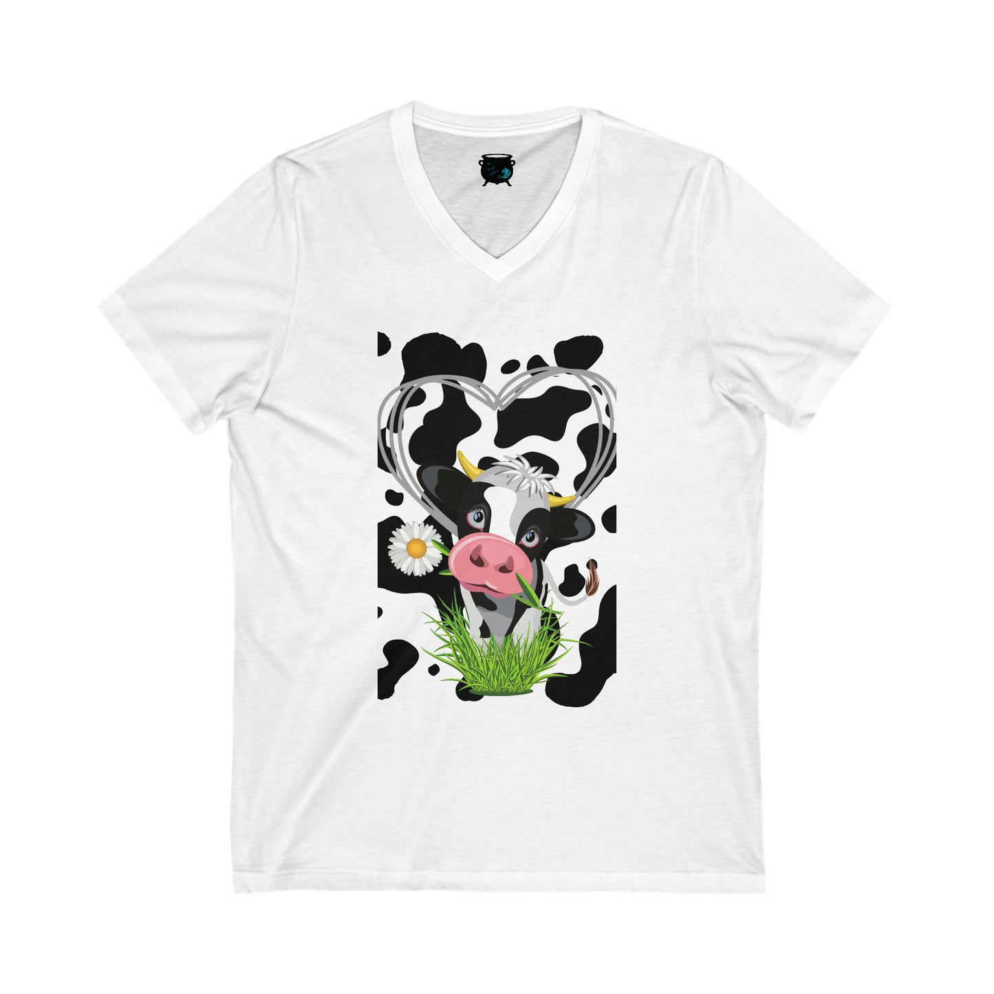 Cow Love Unisex Jersey Short Sleeve V-Neck Tee