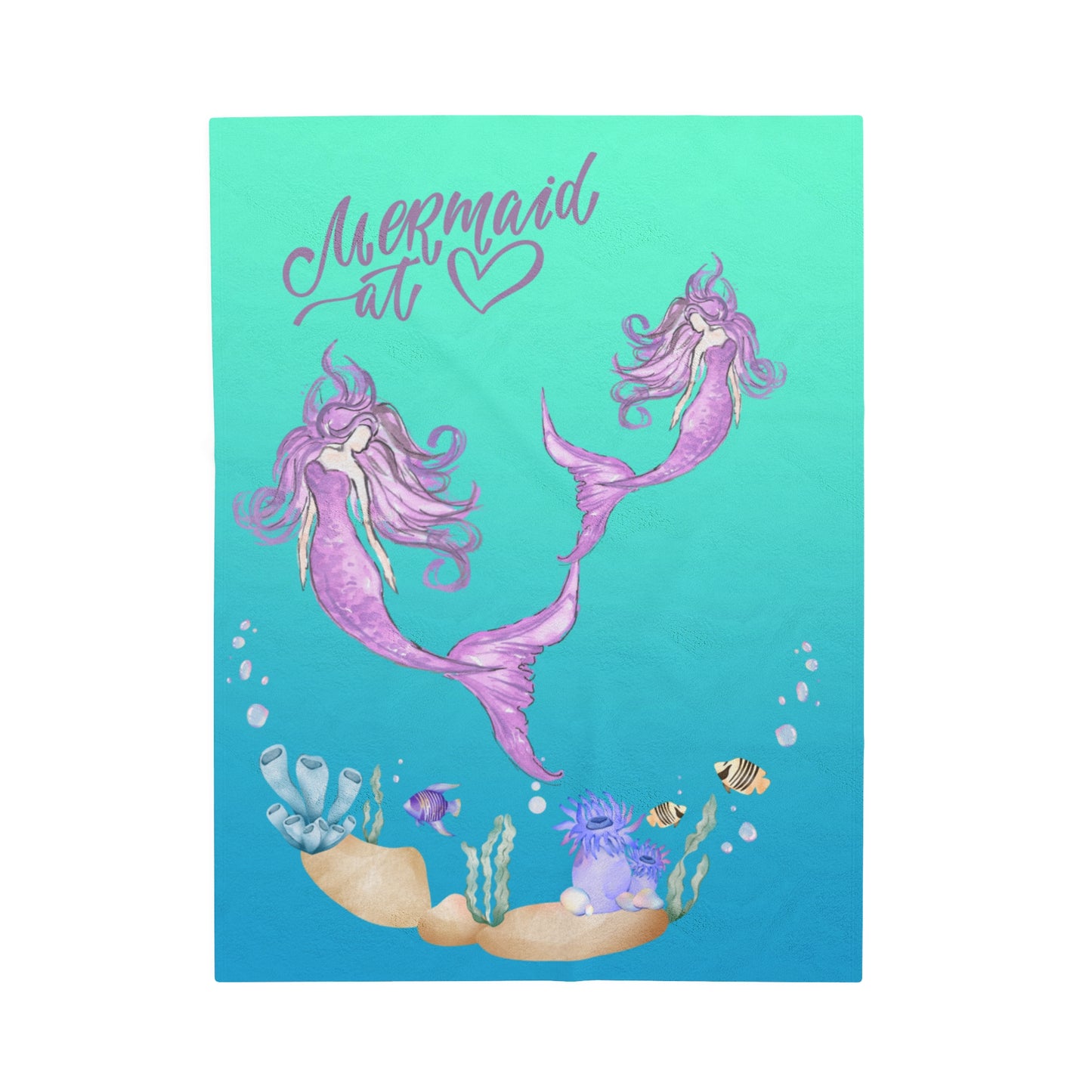 Mermaid at Heart Velveteen Plush Blanket