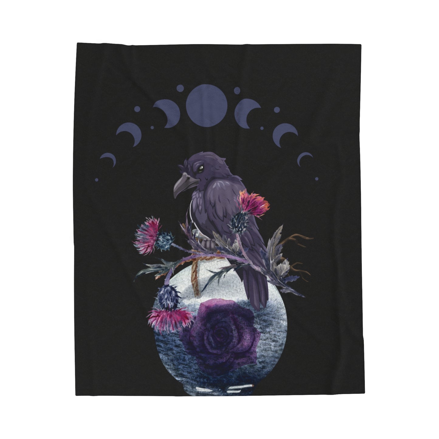 Raven Moon Velveteen Plush Blanket