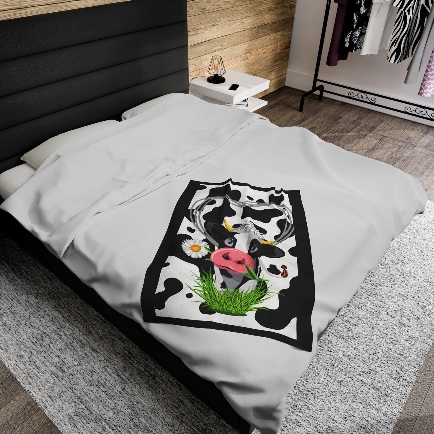 Cow Love Velveteen Plush Blanket