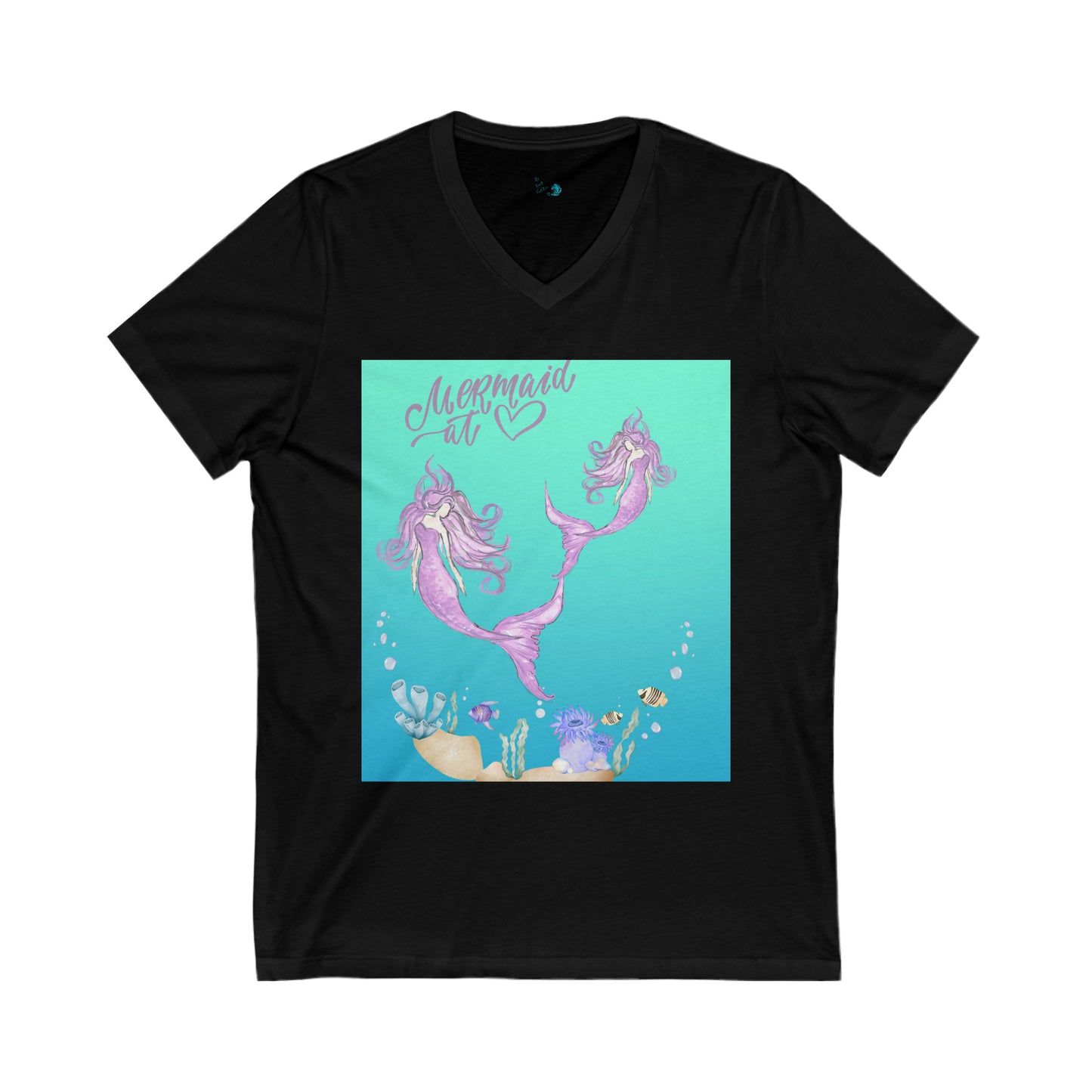 Mermaid at Heart Unisex Jersey Short Sleeve V-Neck Tee