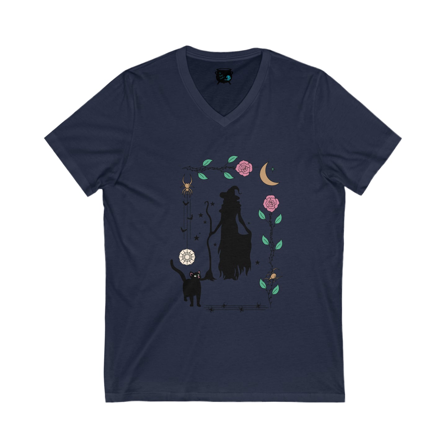 Rose Border Witch 2 Unisex Jersey Short Sleeve V-Neck Tee