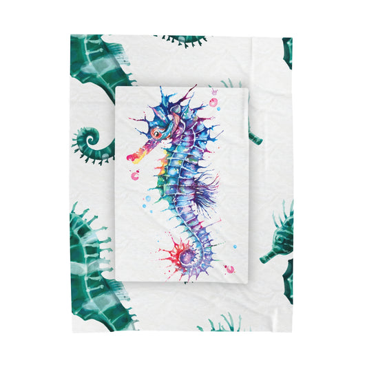 Seahorse Velveteen Plush Blanket