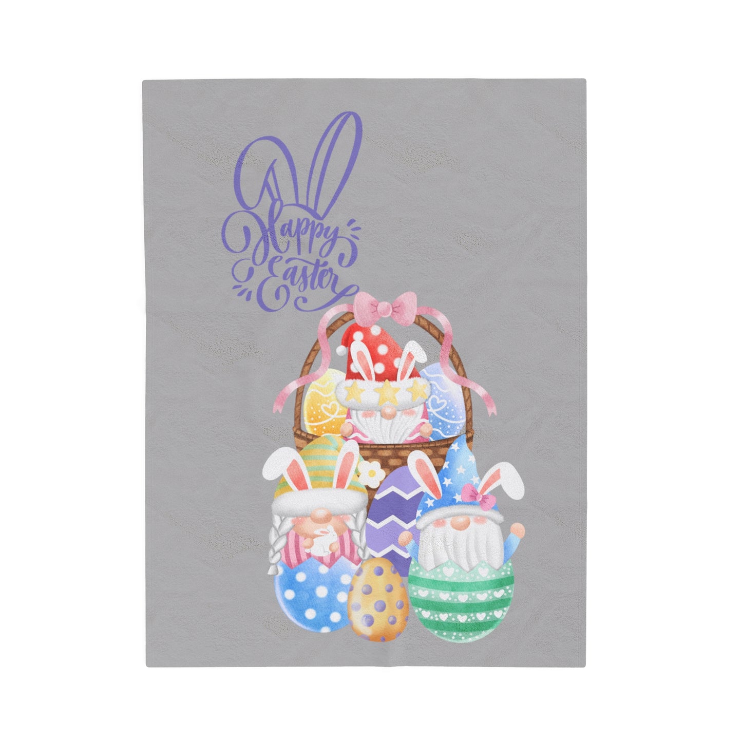 Happy Easter Velveteen Plush Blanket