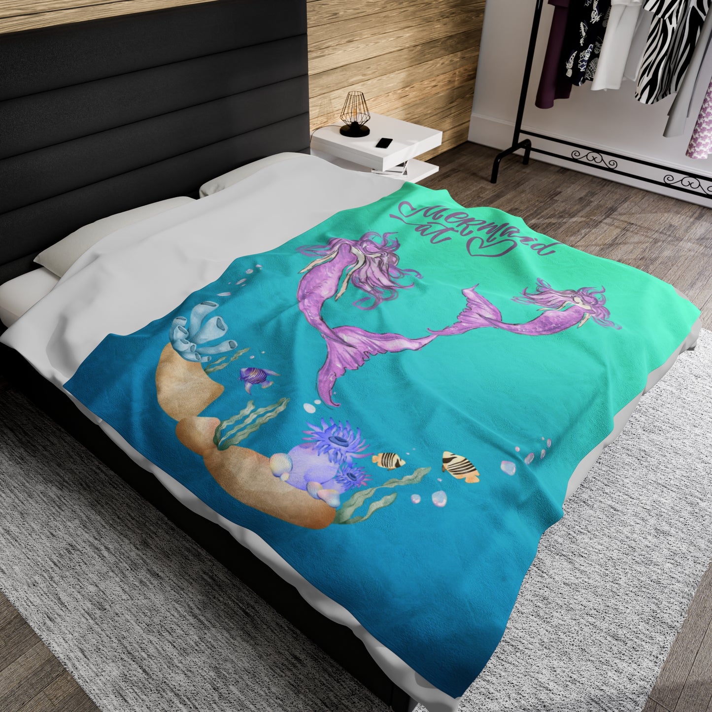 Mermaid at Heart Velveteen Plush Blanket