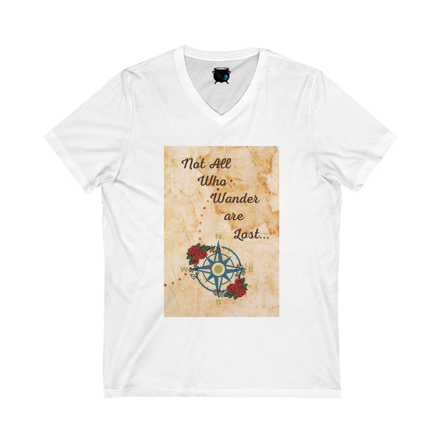 Not All Who Wander are Lost Unisex Jersey Short Sleeve V-Neck Tee