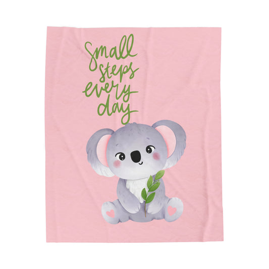 Small Steps Every Day Velveteen Plush Blanket