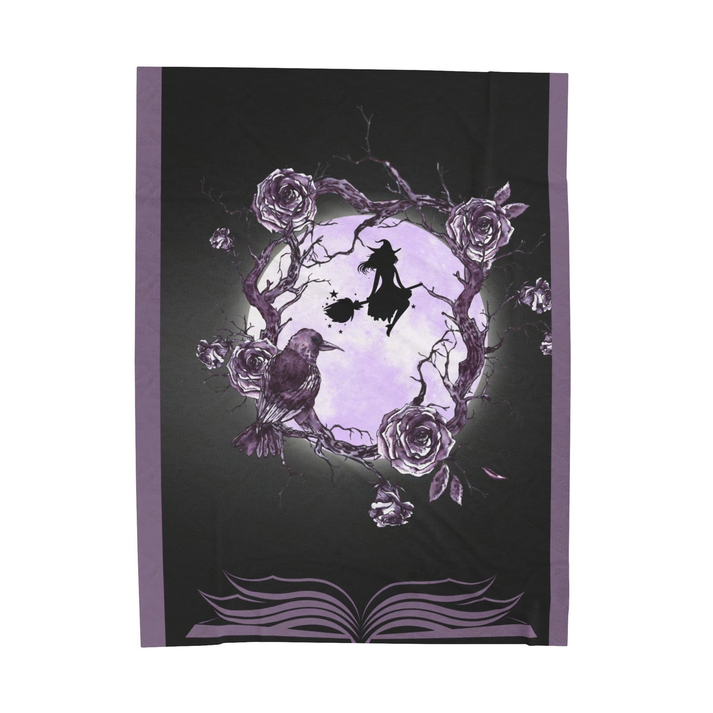 Witch on the Moon Velveteen Plush Blanket