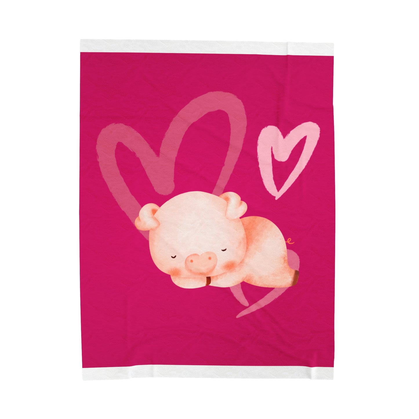 Love Piggy Velveteen Plush Blanket