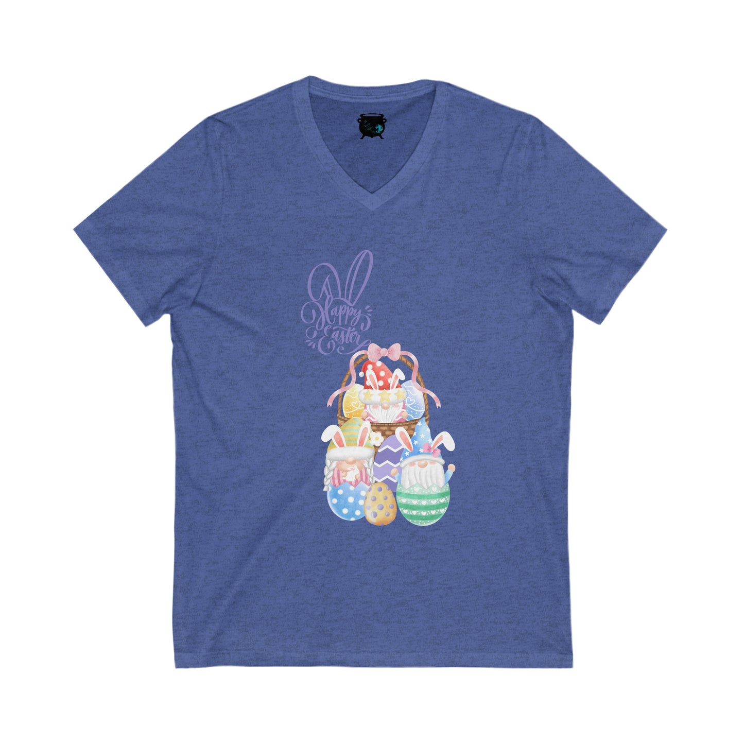 Happy Easter Unisex Jersey Short Sleeve V-Neck Tee