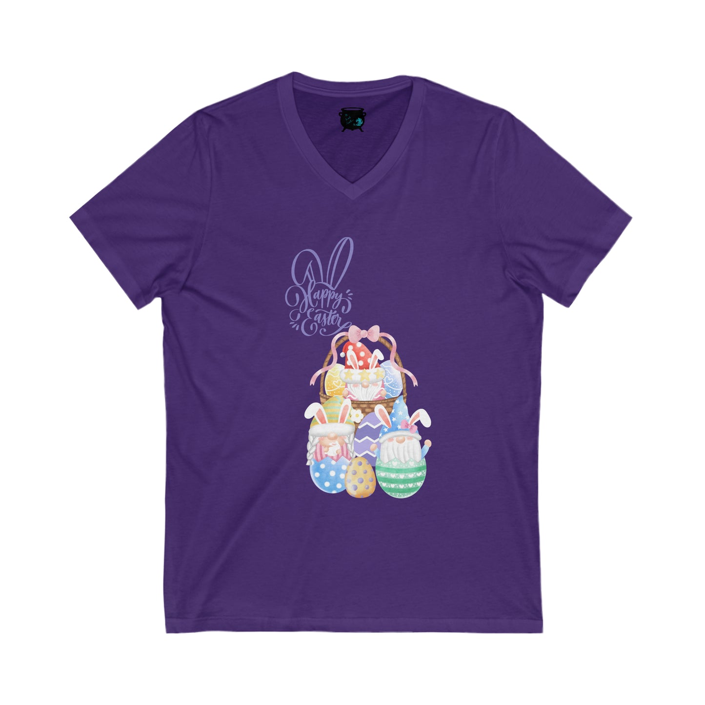 Happy Easter Unisex Jersey Short Sleeve V-Neck Tee