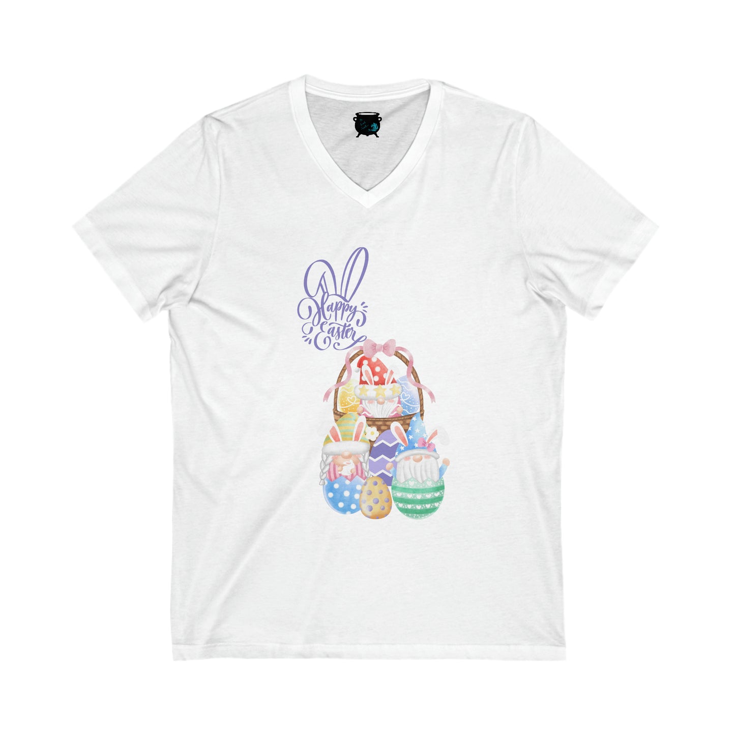 Happy Easter Unisex Jersey Short Sleeve V-Neck Tee