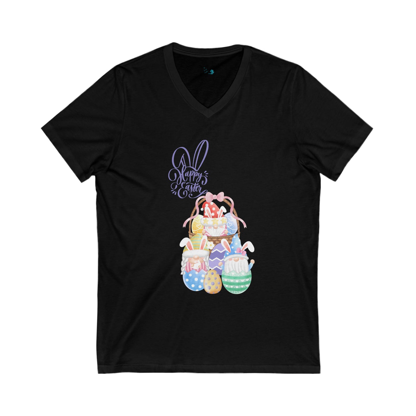 Happy Easter Unisex Jersey Short Sleeve V-Neck Tee