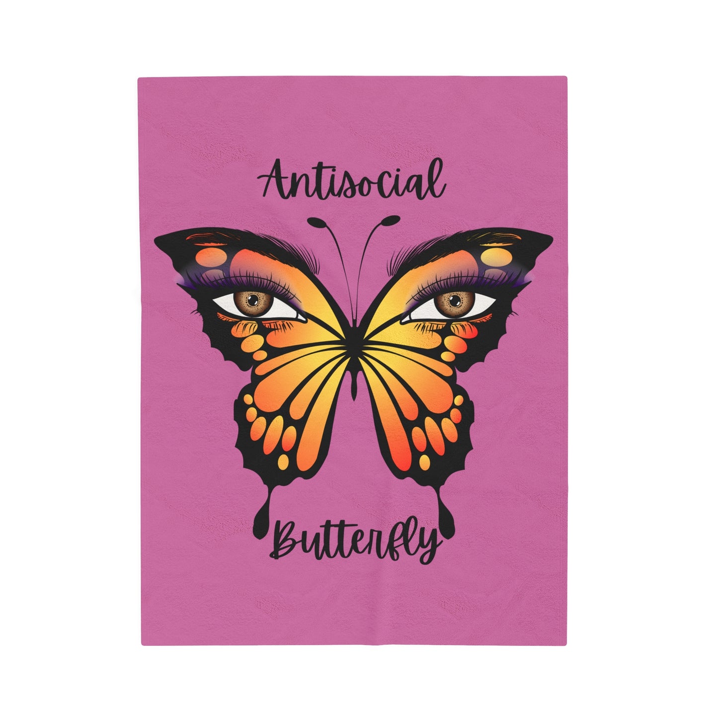 antisocial butterfly Velveteen Plush Blanket