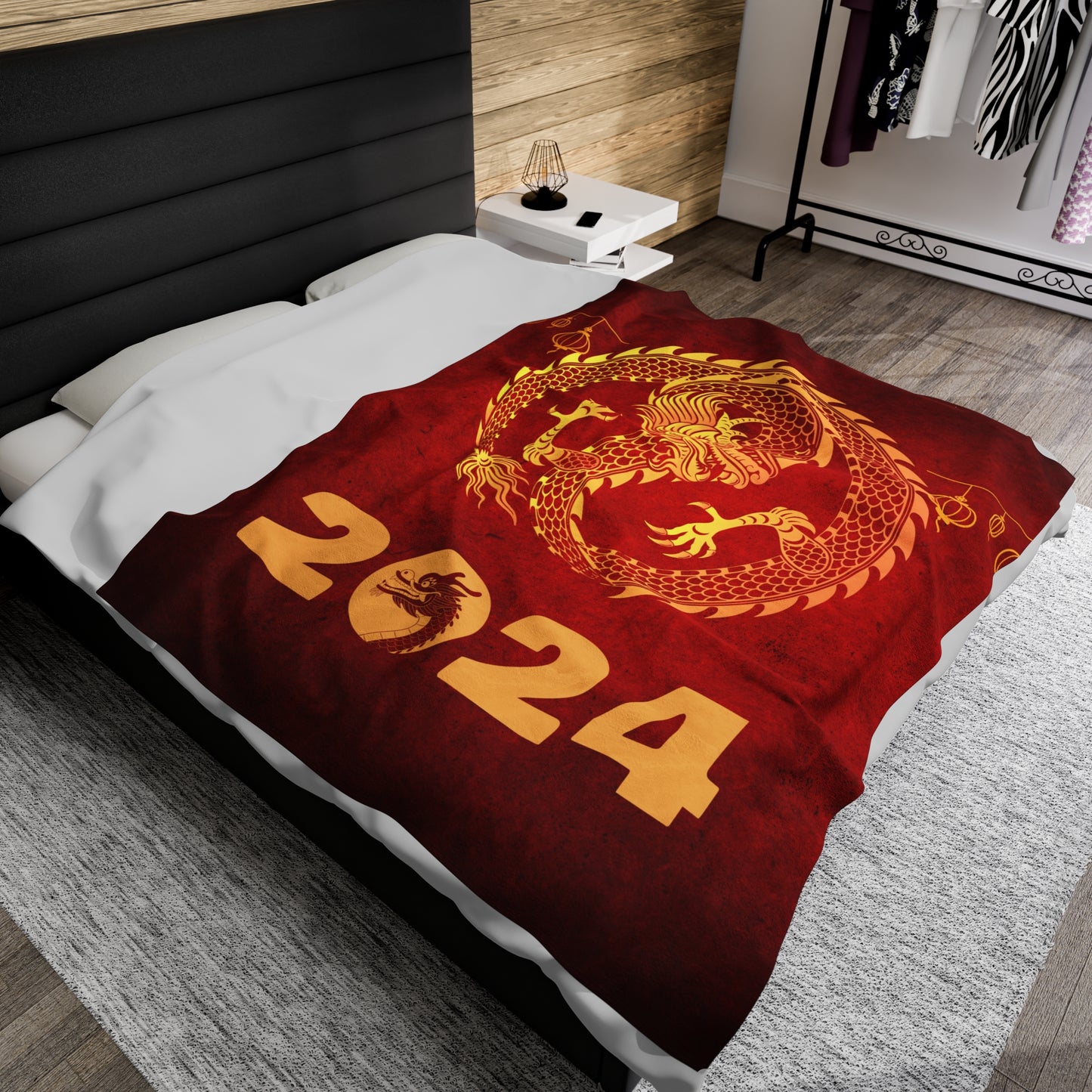 Year of the Dragon Velveteen Plush Blanket