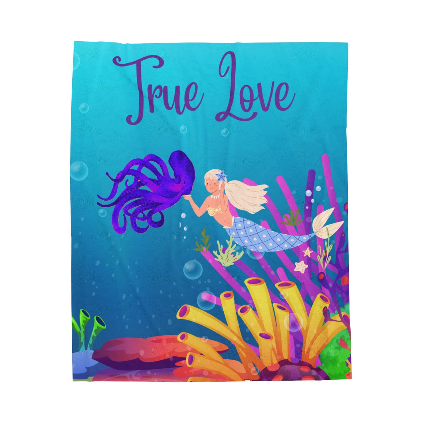 True Love Mermaid Velveteen Plush Blanket