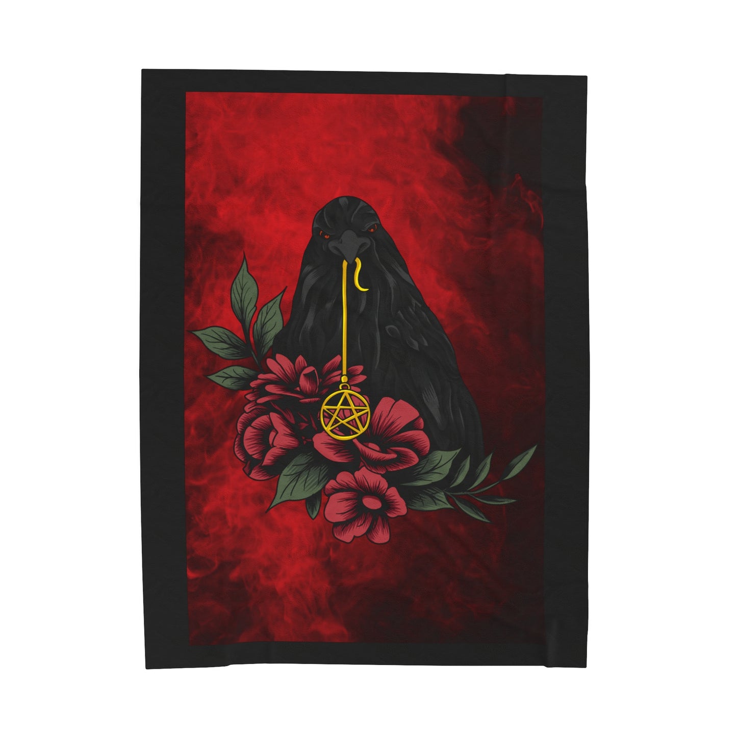 Rose Raven Velveteen Plush Blanket