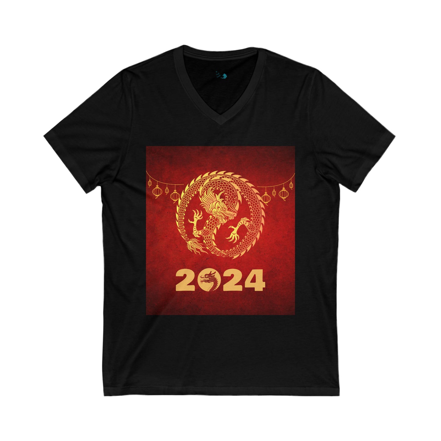 Year of the Dragon 2024 Unisex Jersey Short Sleeve V-Neck Tee