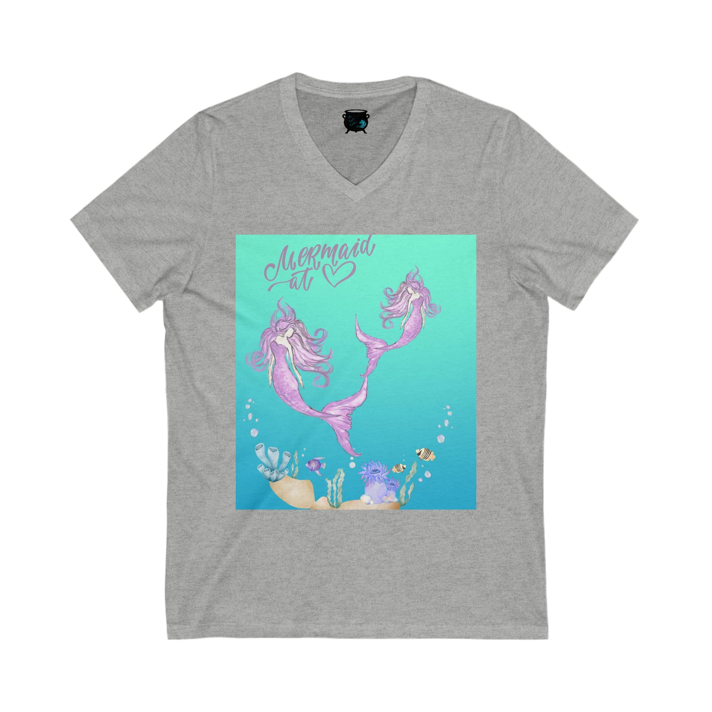 Mermaid at Heart Unisex Jersey Short Sleeve V-Neck Tee