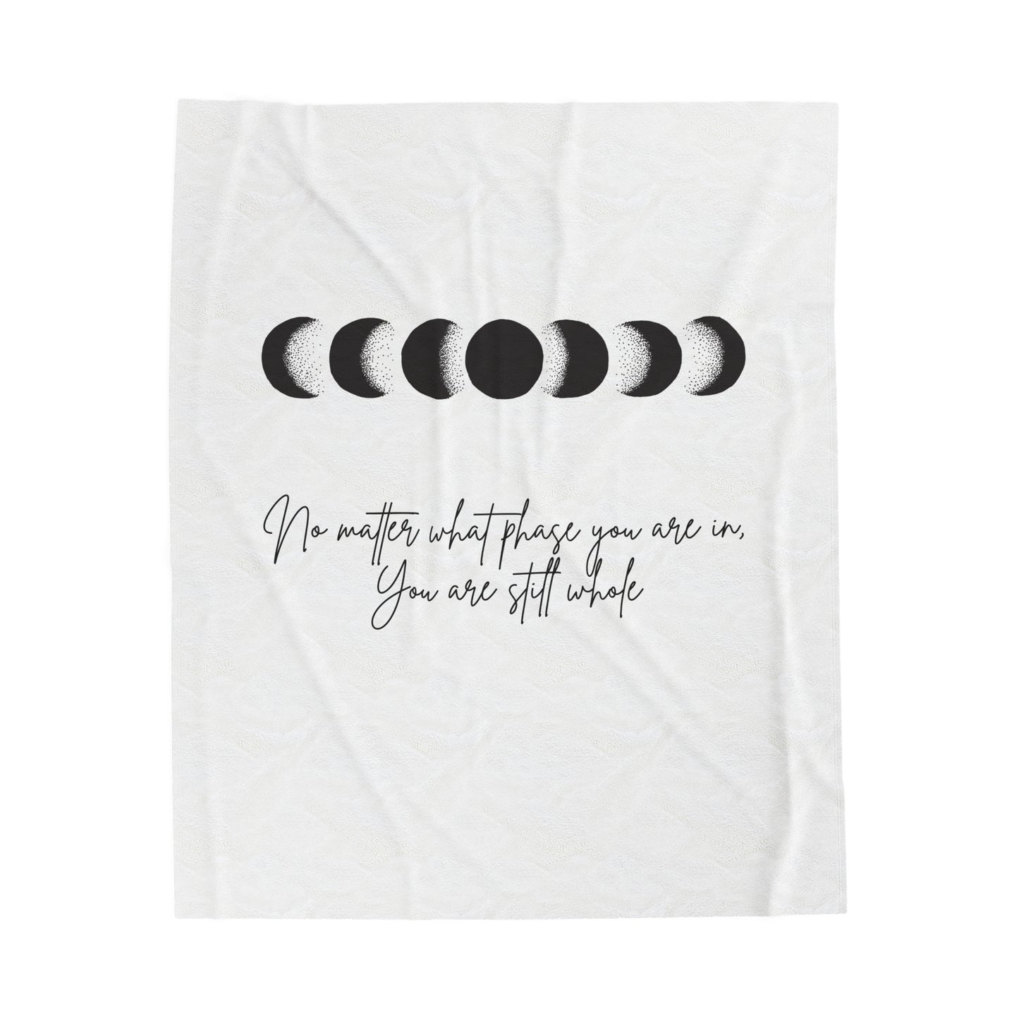 Moon Phases Velveteen Plush Blanket