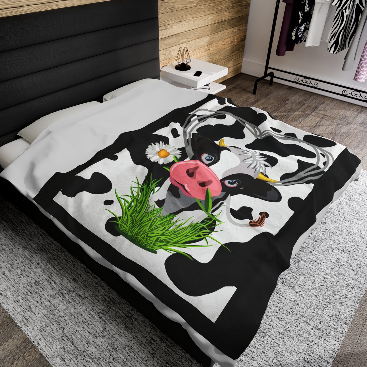 Cow Love Velveteen Plush Blanket