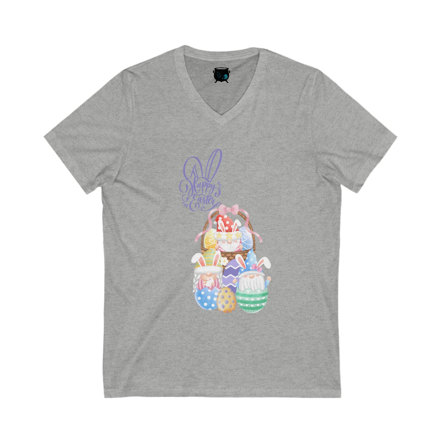 Happy Easter Unisex Jersey Short Sleeve V-Neck Tee